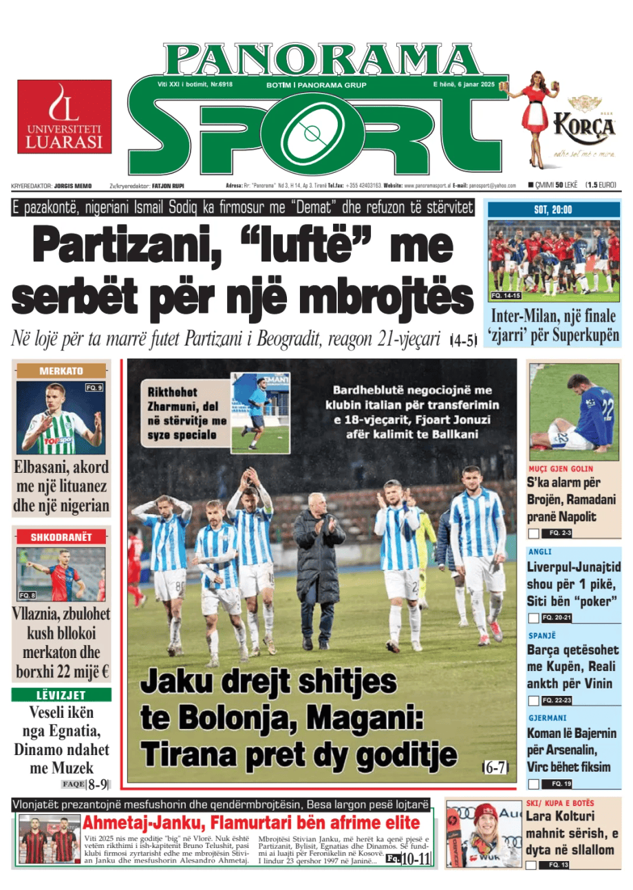 Prima-pagina-Panorama Sport-oggi-edizione-di-oggi-20250106